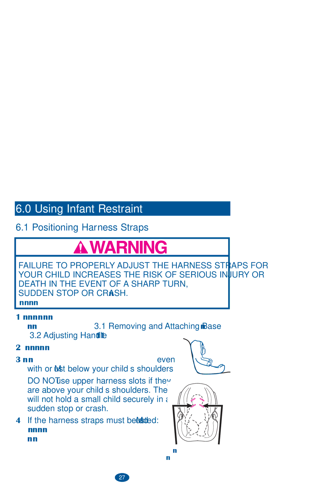 Graco PD236242A owner manual Using Infant Restraint, Positioning Harness Straps 