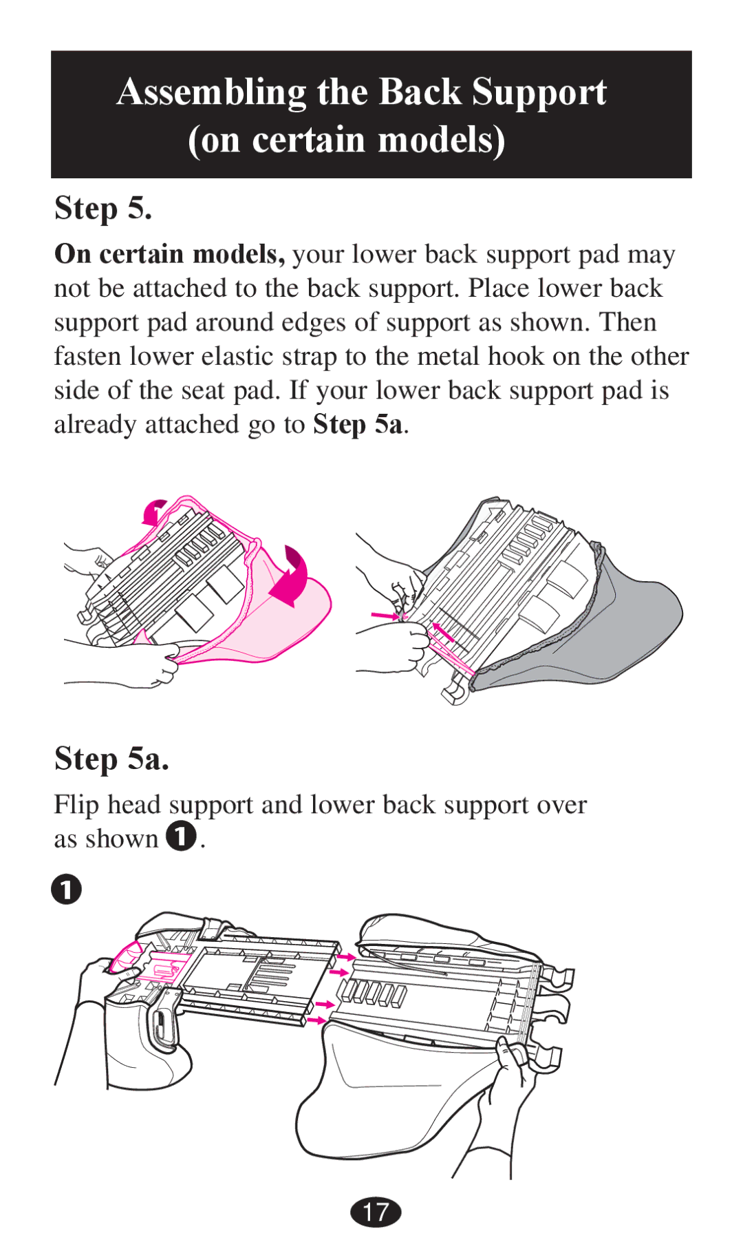 Graco PD236799A 3/13 owner manual Assembling the Back Support on certain models 