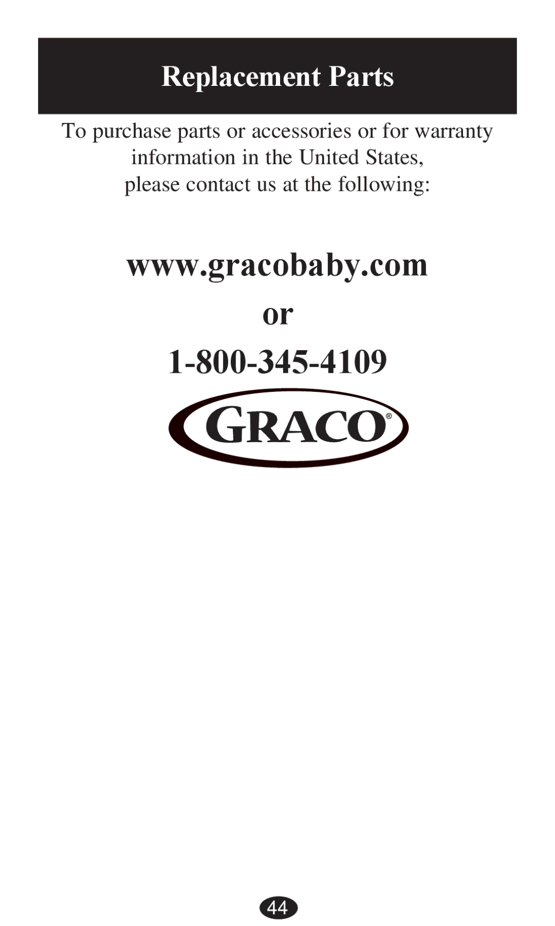 Graco PD236799A 3/13 owner manual Replacement Parts 