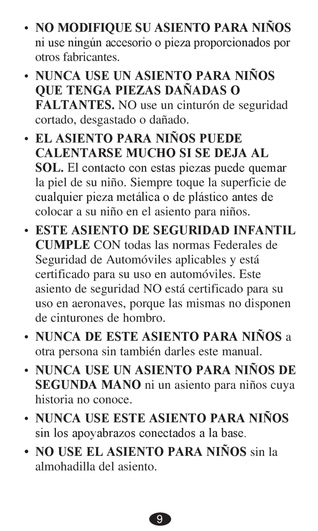 Graco PD236799A 3/13 owner manual ‡ Nunca USE UN Asiento Para Niños 