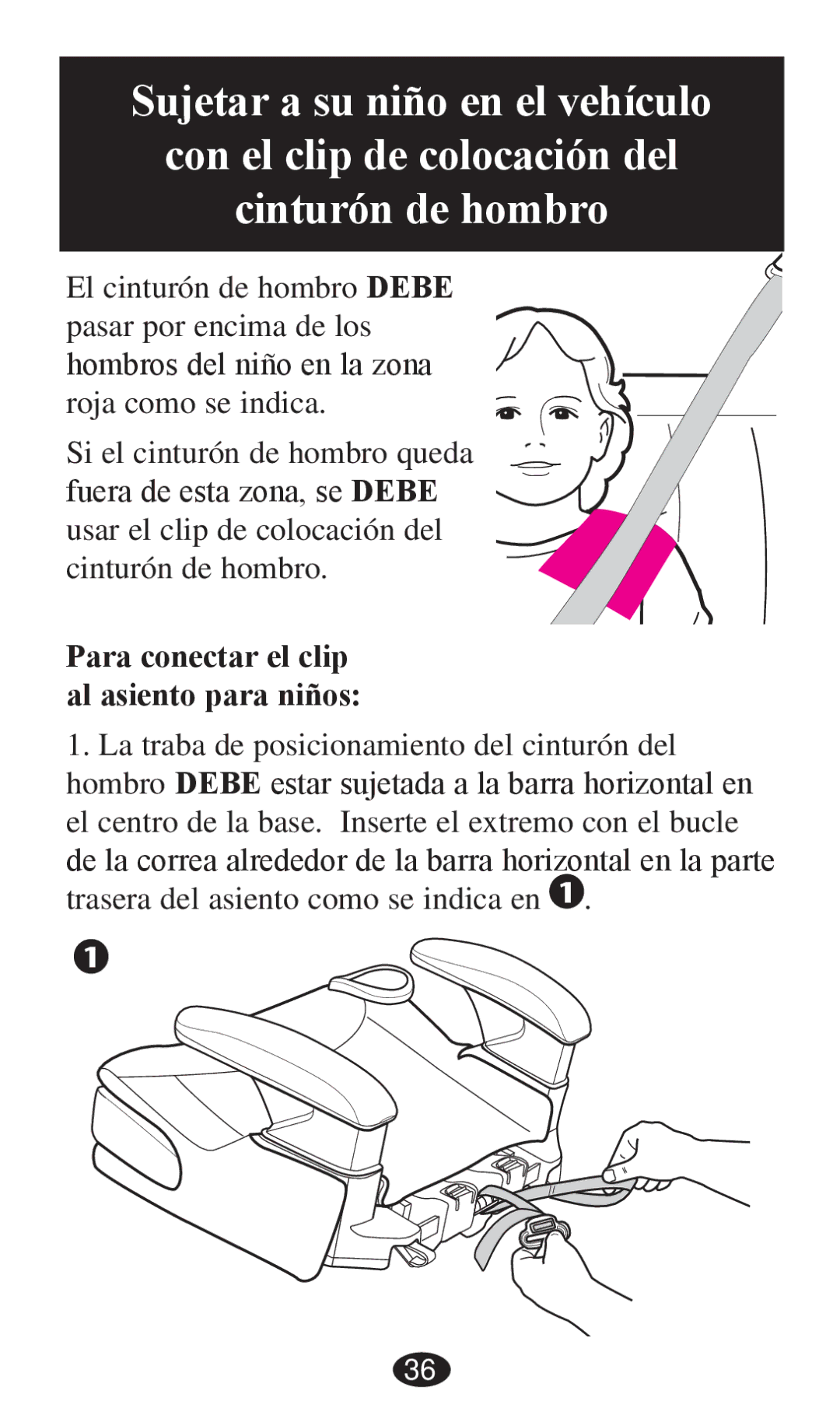 Graco PD236799A 3/13 owner manual Para conectar el clip al asiento para niños 