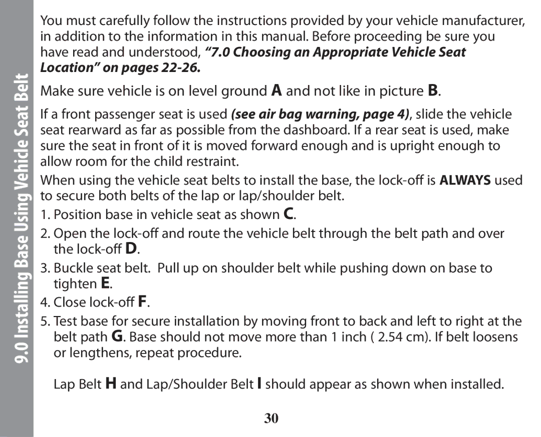 Graco PD238744A owner manual Installing Base Using Vehicle Seat Belt 