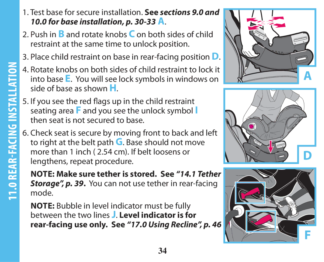 Graco PD238744A owner manual REAR-FACING Installation 