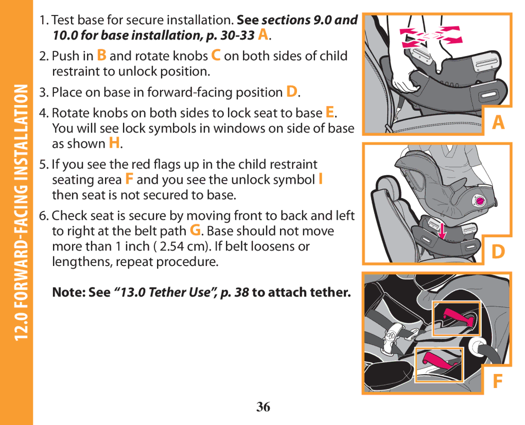 Graco PD238744A owner manual FORWARD-FACING Installation 