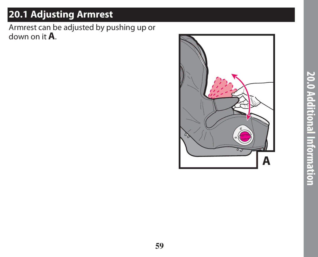 Graco PD238744A owner manual Additional Information, Adjusting Armrest 