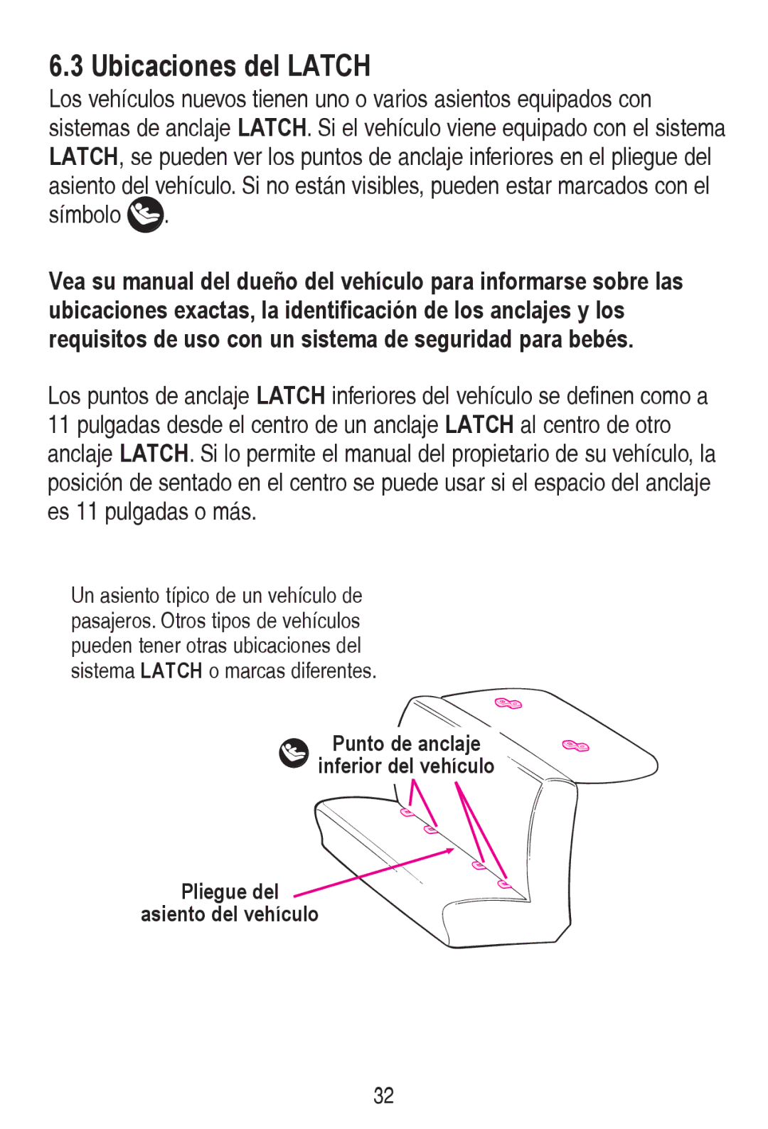 Graco PD240819A owner manual Ubicaciones del Latch 