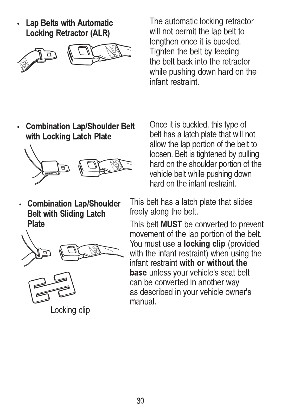 Graco PD240819A Lap Belts with Automatic Locking Retractor ALR, Combination Lap/Shoulder Belt with Locking Latch Plate 