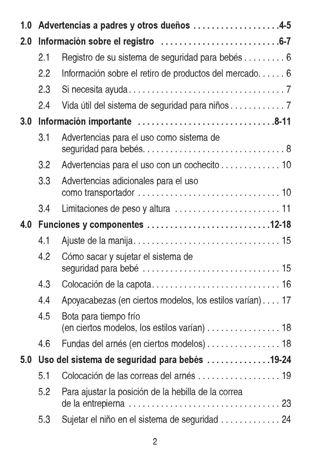 Graco PD240819A owner manual Información importante, Funciones y componentes,   %RWDSDUDWLHPSRIUtR 