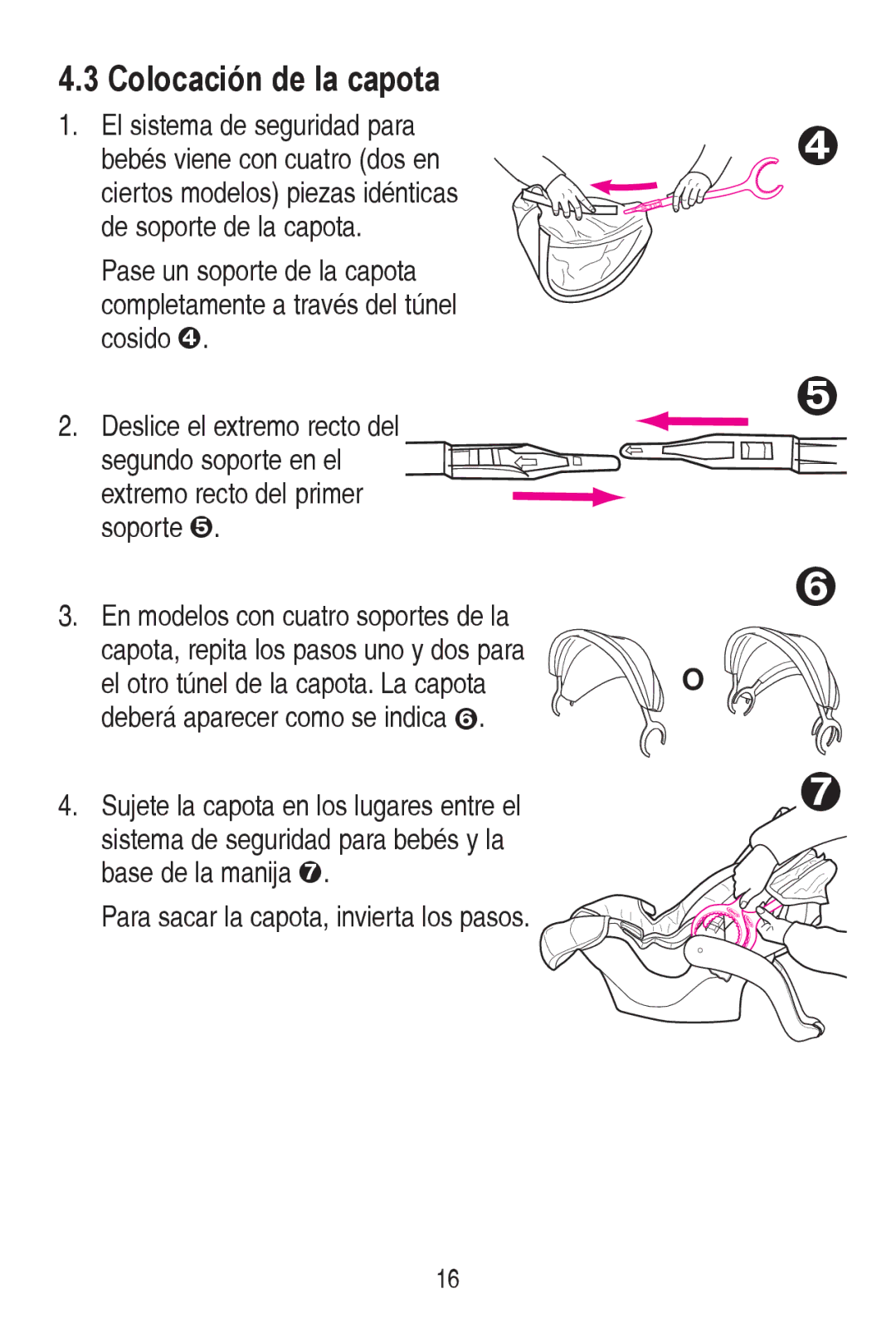 Graco PD240819A Colocación de la capota,  OVlvwhpdGhVhjxulgdgSdud,  3DUDVDFDUODFDSRWDLQYLHUWDORVSDVRV 