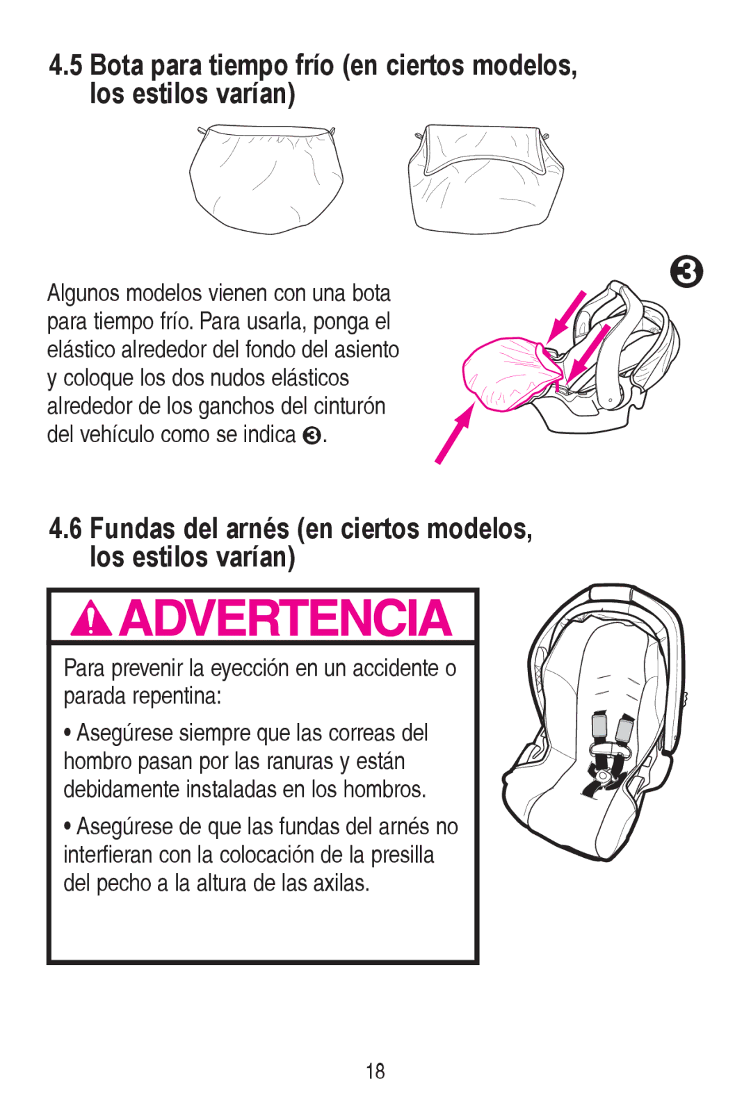 Graco PD240819A owner manual Fundas del arnés en ciertos modelos, los estilos varían, SdudgdUhshqwlqd 