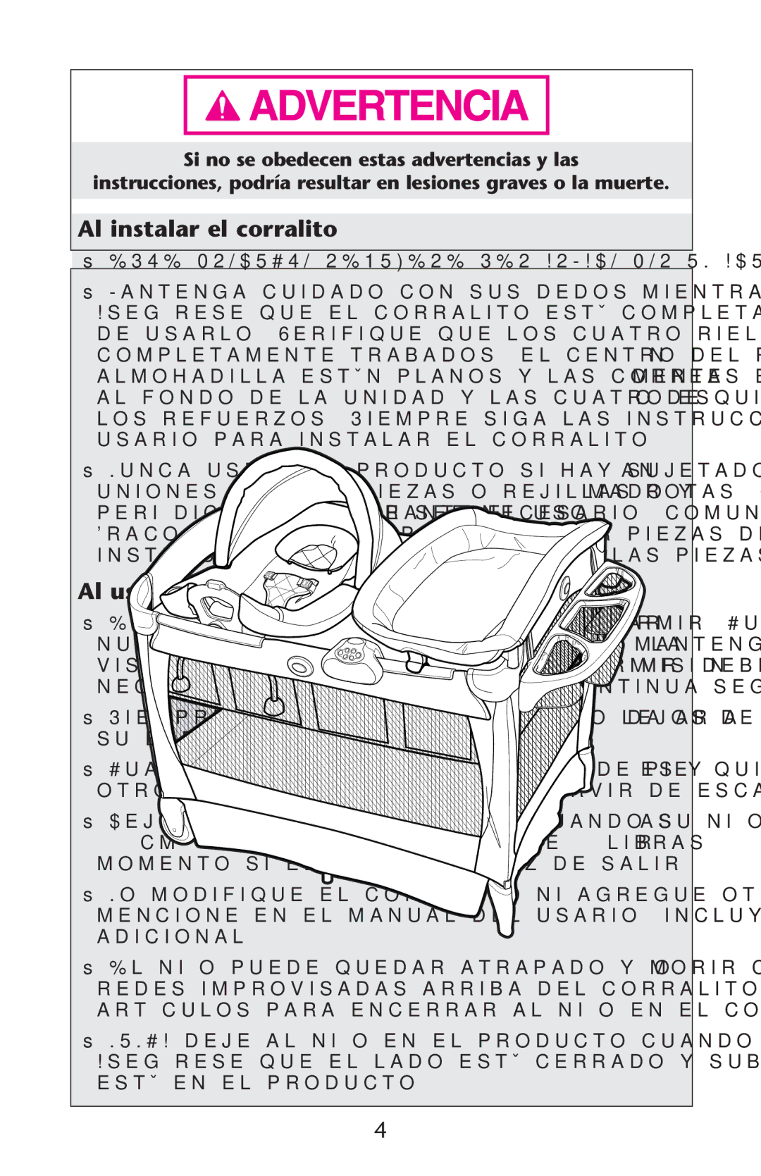 Graco PD245491A Ss%34% 02/$5#4/ 2%15%2% 3%2%!2-!$/ 0/2/5. !$5,4/, Usario Para Instalar EL CORRALITO, Su Bebï 