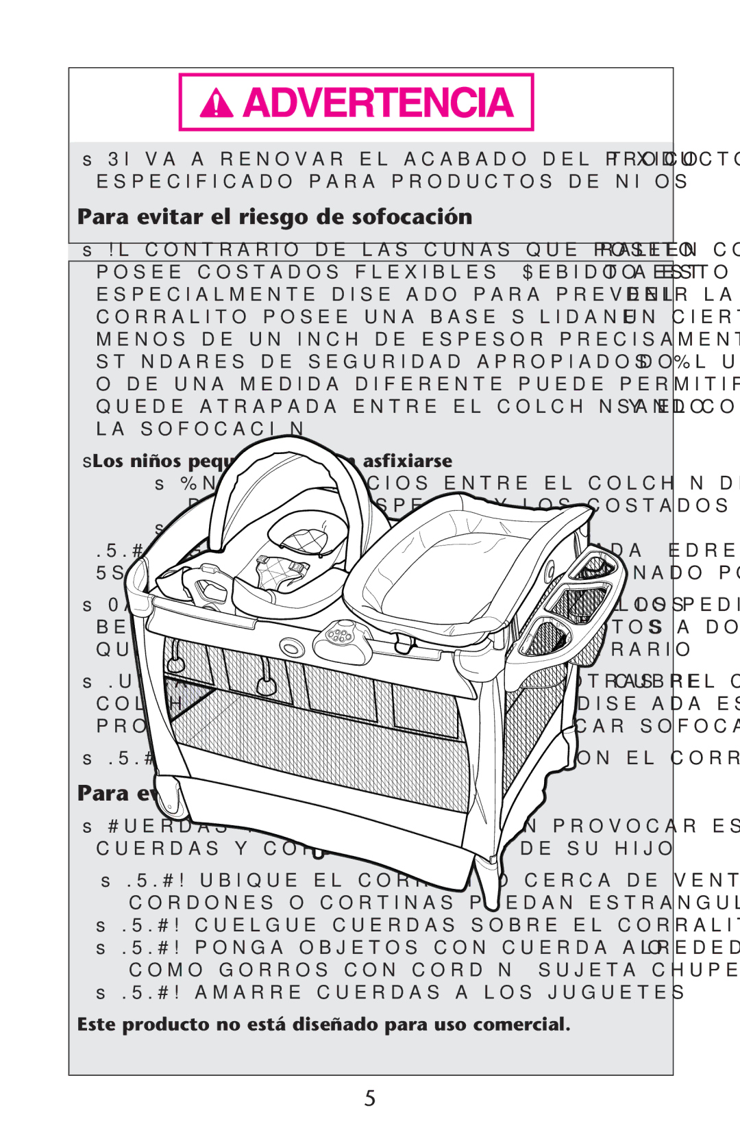 Graco PD245491A owner manual N Ropa DE Cama BLANDA, Ss.5.#!.USESUN Colchøncde Agua Conoel CORRALITO 