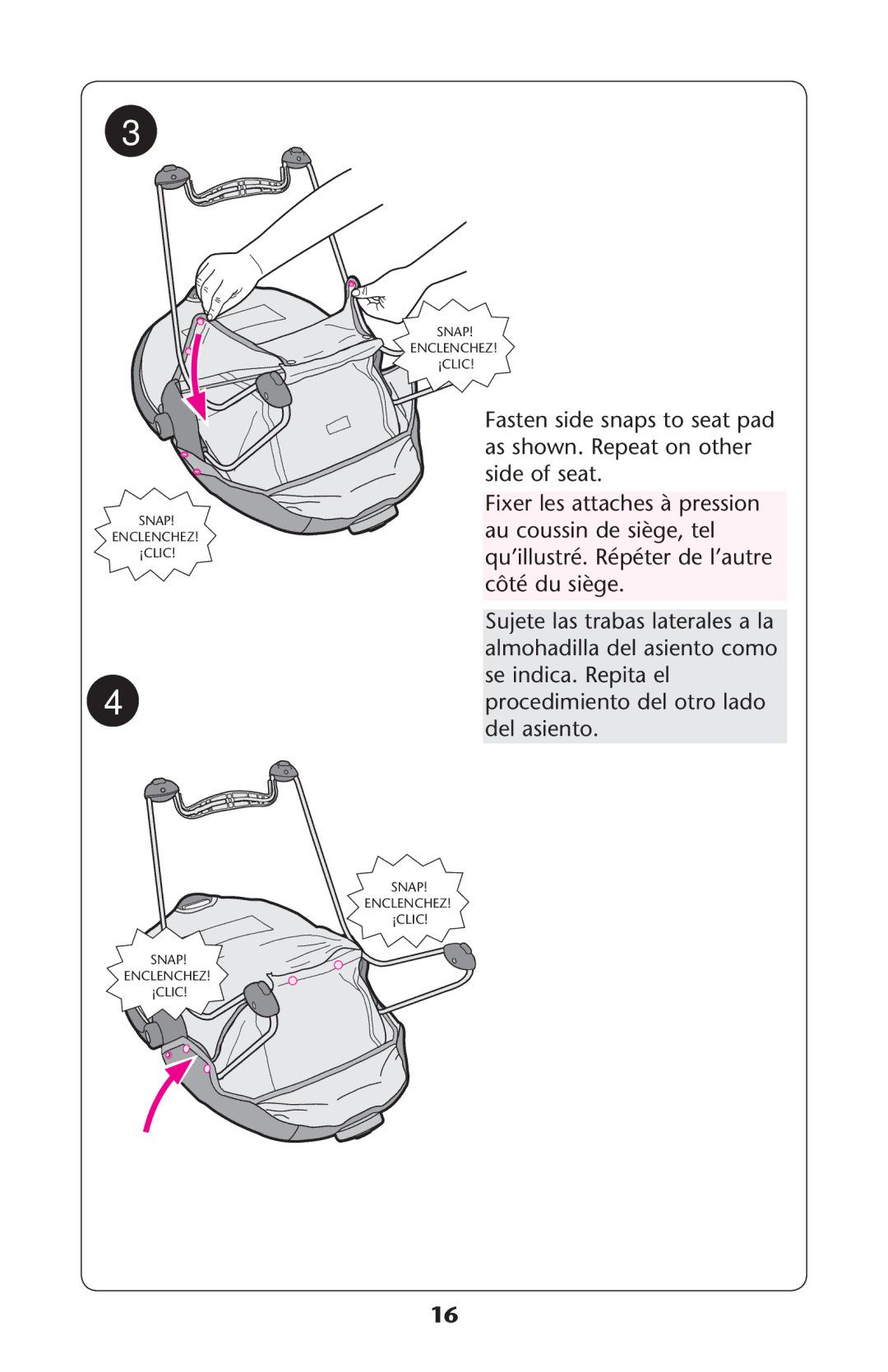 Graco PD245623B owner manual SE INDICAI2EPITA EL procedimiento del otro lado del asiento 