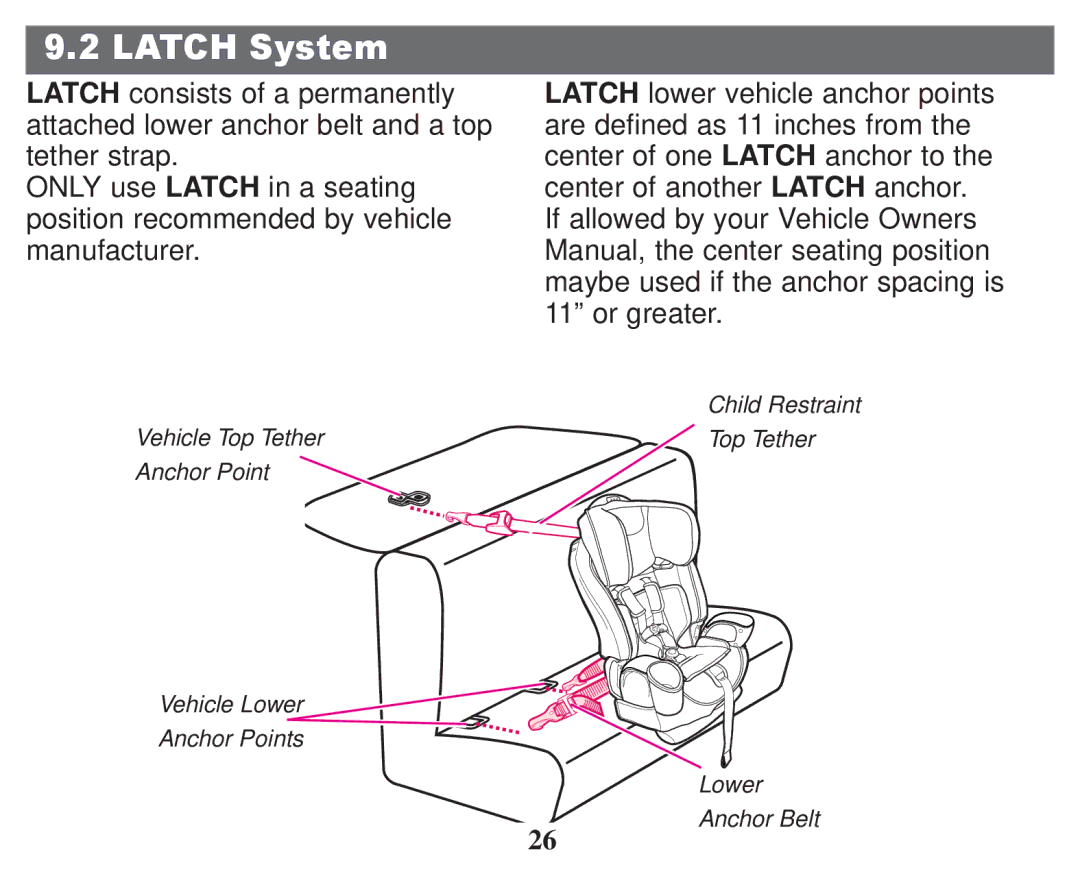 Graco PD246612A owner manual Latch System 