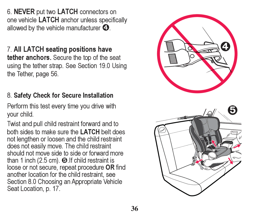 Graco PD246612A owner manual Safety Check for Secure Installation 