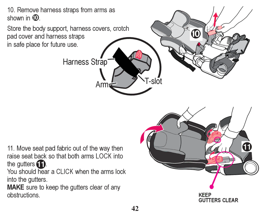 Graco PD246612A owner manual Harness Strap Arm T-slot 