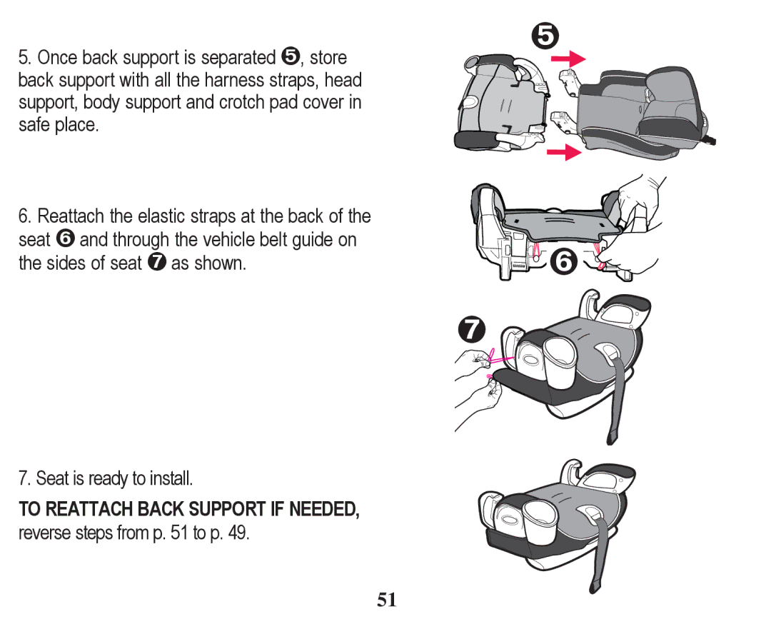 Graco PD246612A owner manual To Reattach Back Support if Needed 