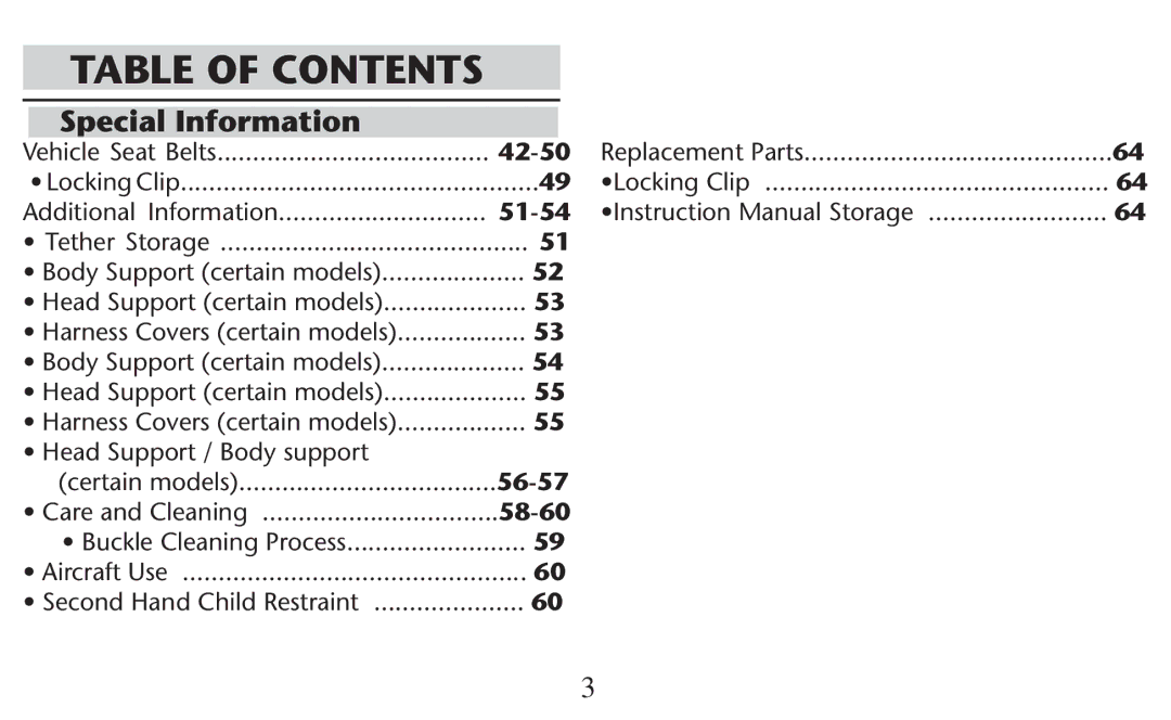 Graco PD247308A owner manual 42-50, Additional Information, 51-54 