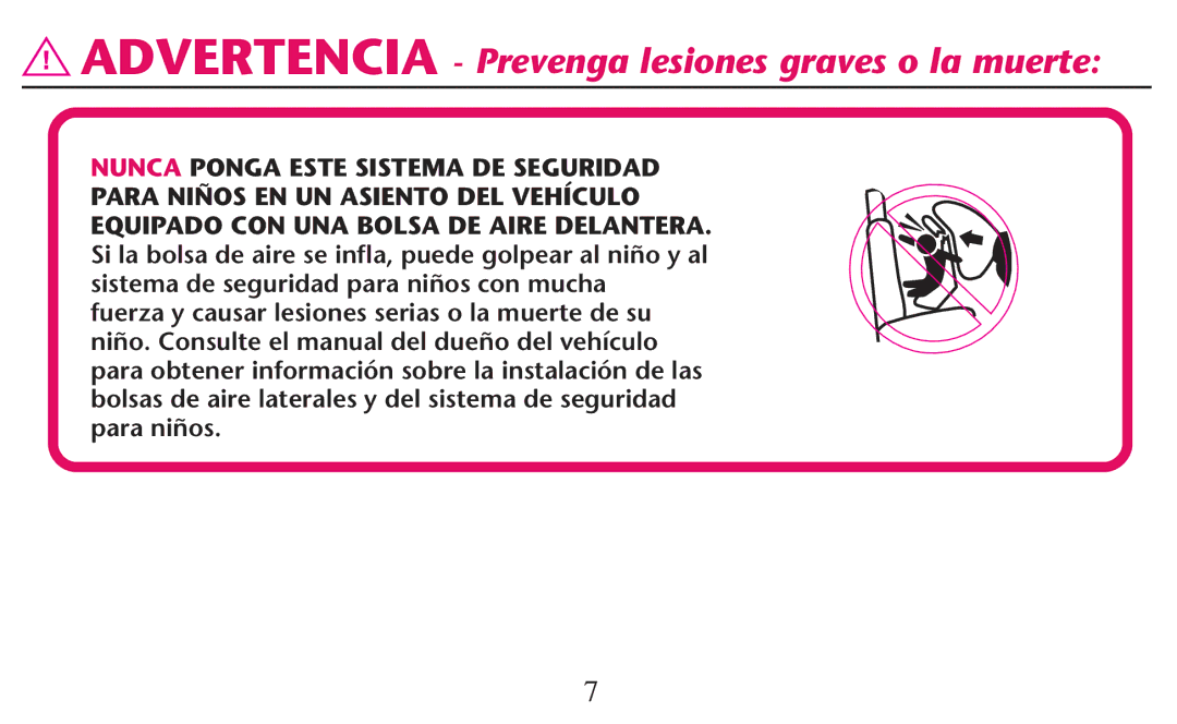 Graco PD247308A owner manual Advertencia Prevenga lesiones graves o la muerte 