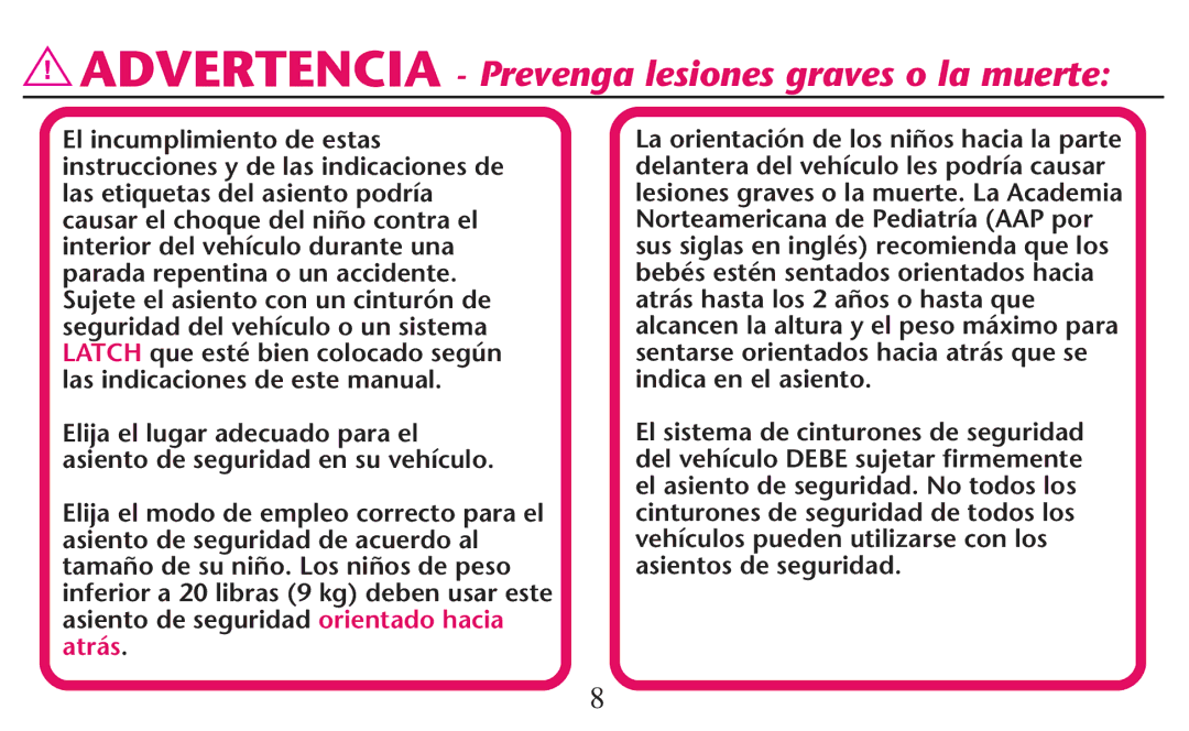 Graco PD247308A owner manual Advertencia Prevenga lesiones graves o la muerte 