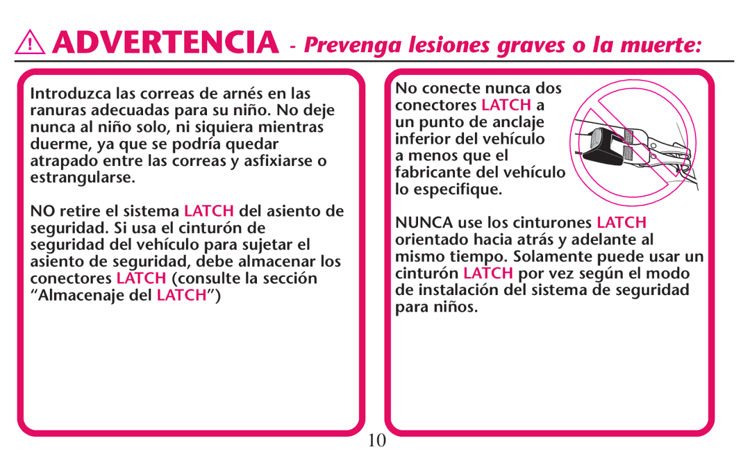 Graco PD247308A owner manual Advertencia Prevenga lesiones graves o la muerte 