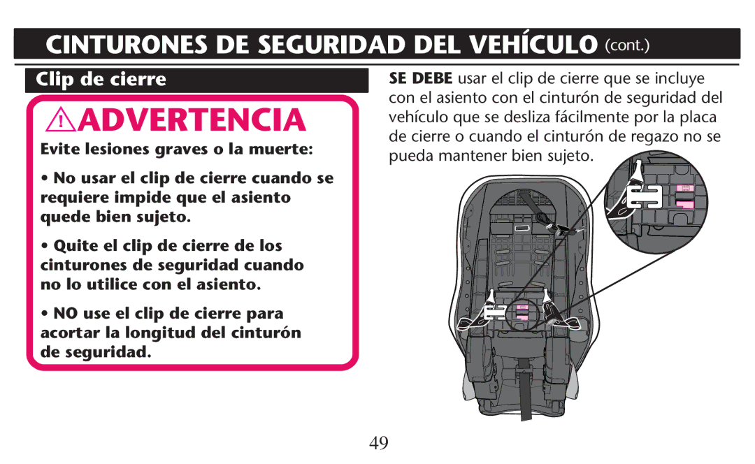 Graco PD247310A owner manual Clip de cierre 