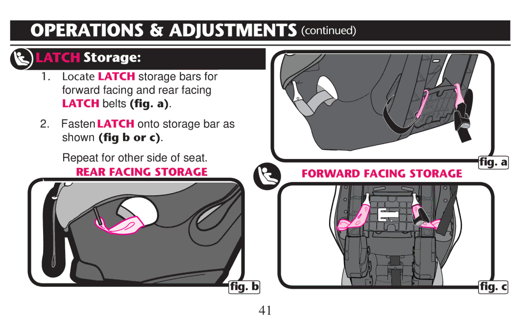 Graco PD247310A owner manual Rear Facing Storage 