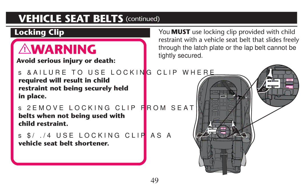 Graco PD247310A owner manual Locking Clip 