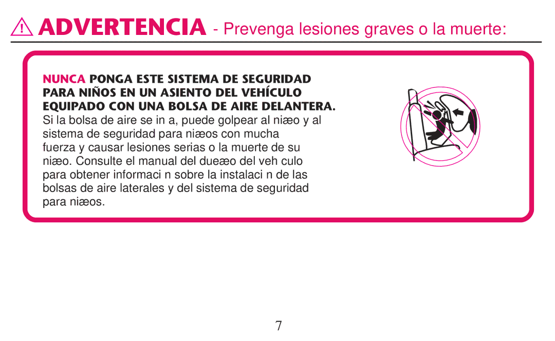 Graco PD247310A owner manual Advertencia Prevenga lesiones graves o la muerte 