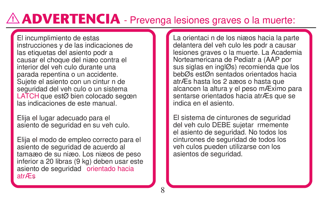 Graco PD247310A owner manual Advertencia Prevenga lesiones graves o la muerte 