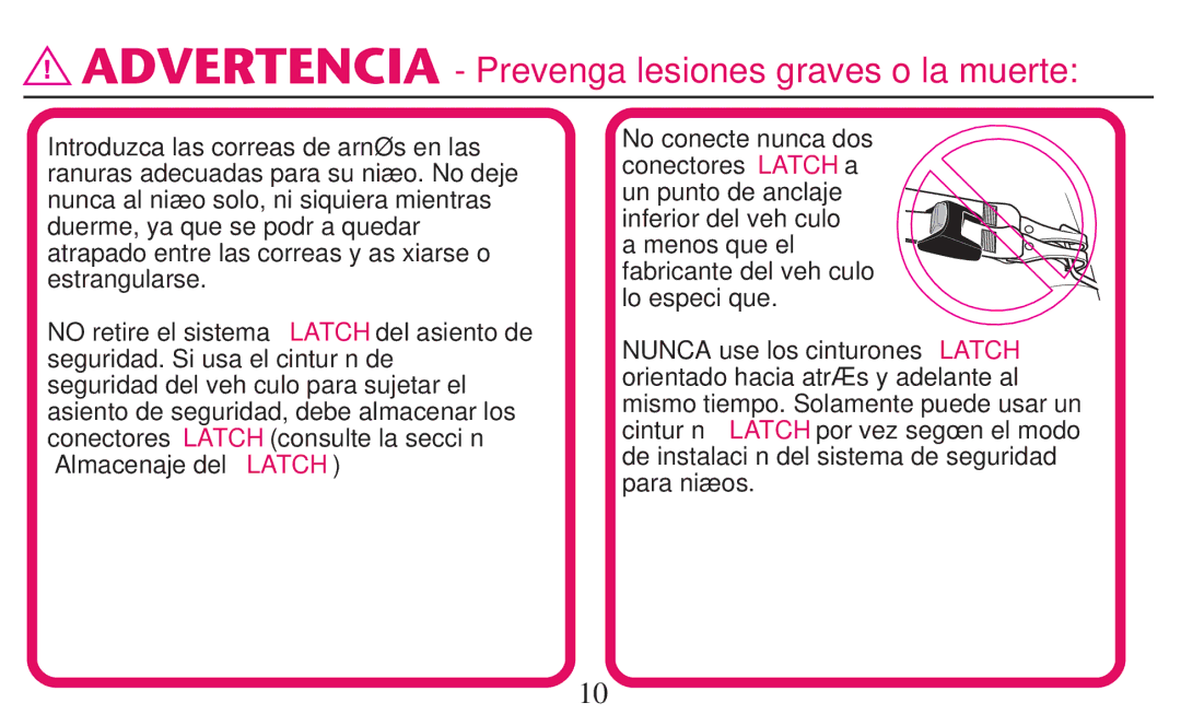 Graco PD247310A owner manual Advertencia Prevenga lesiones graves o la muerte 