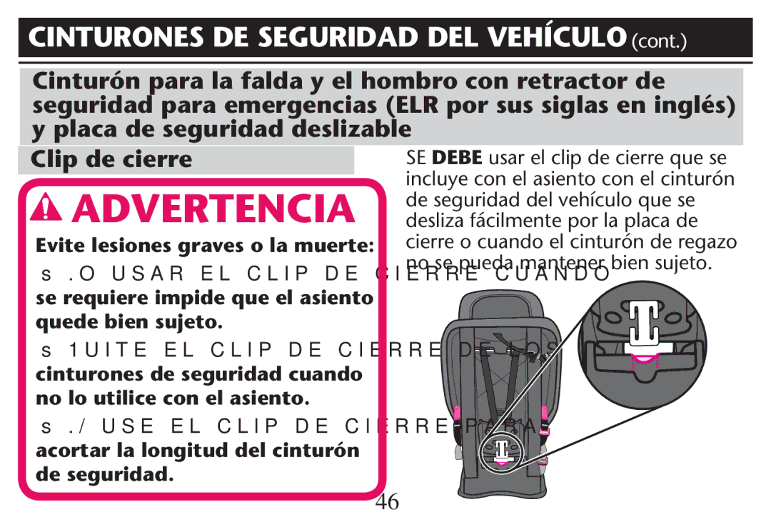 Graco PD247311A owner manual Advertencia 