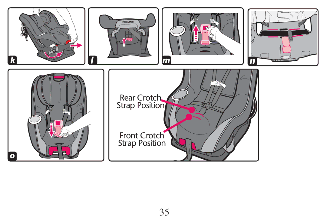 Graco PD247311A owner manual Rear Crotch Strap Position Front Crotch 