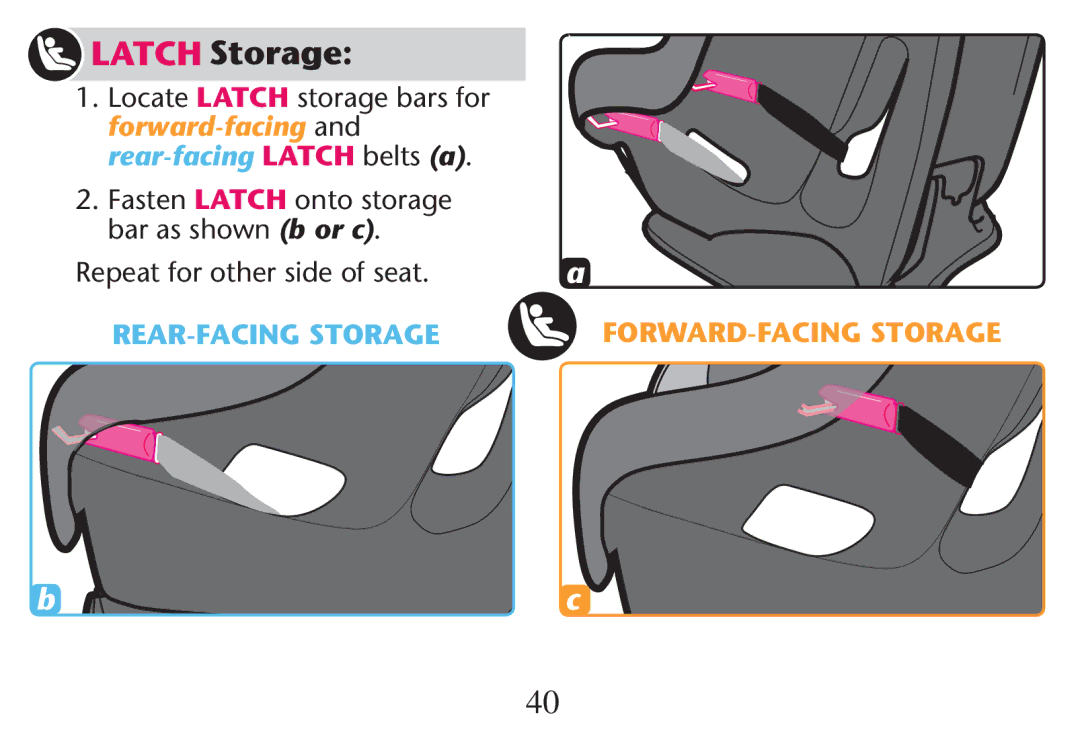 Graco PD247311A owner manual FORWARD-FACING Storage 