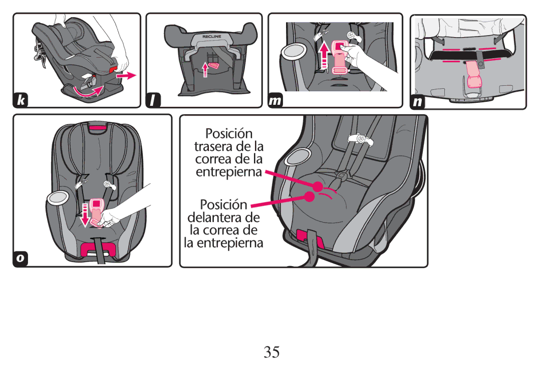 Graco PD247311A owner manual Delantera de La correa de La entrepierna 