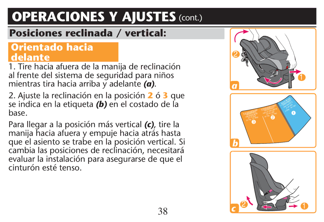 Graco PD247311A owner manual Orientado hacia delante 