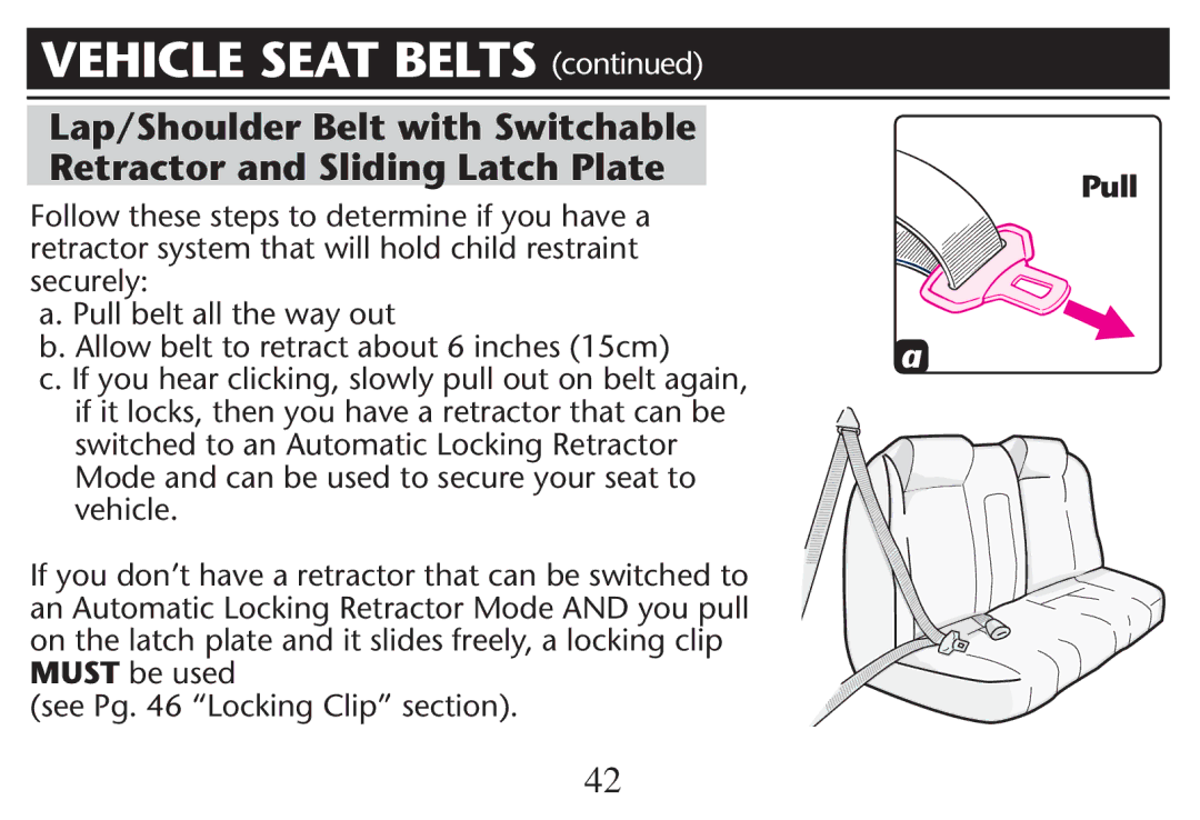 Graco PD247312A owner manual Vehicle Seat Belts , Ollow These Steps Tosdetermineeif YOU have AD, VehicleE 