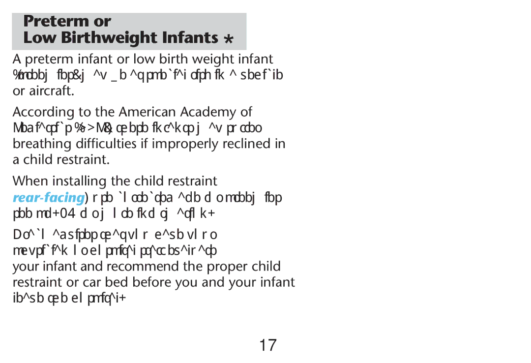 Graco PD247313A owner manual Preterm or Low Birthweight Infants, Leaveatheehospital 