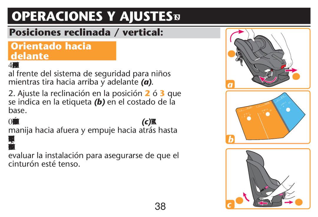 Graco PD247313A owner manual Orientado hacia delante 