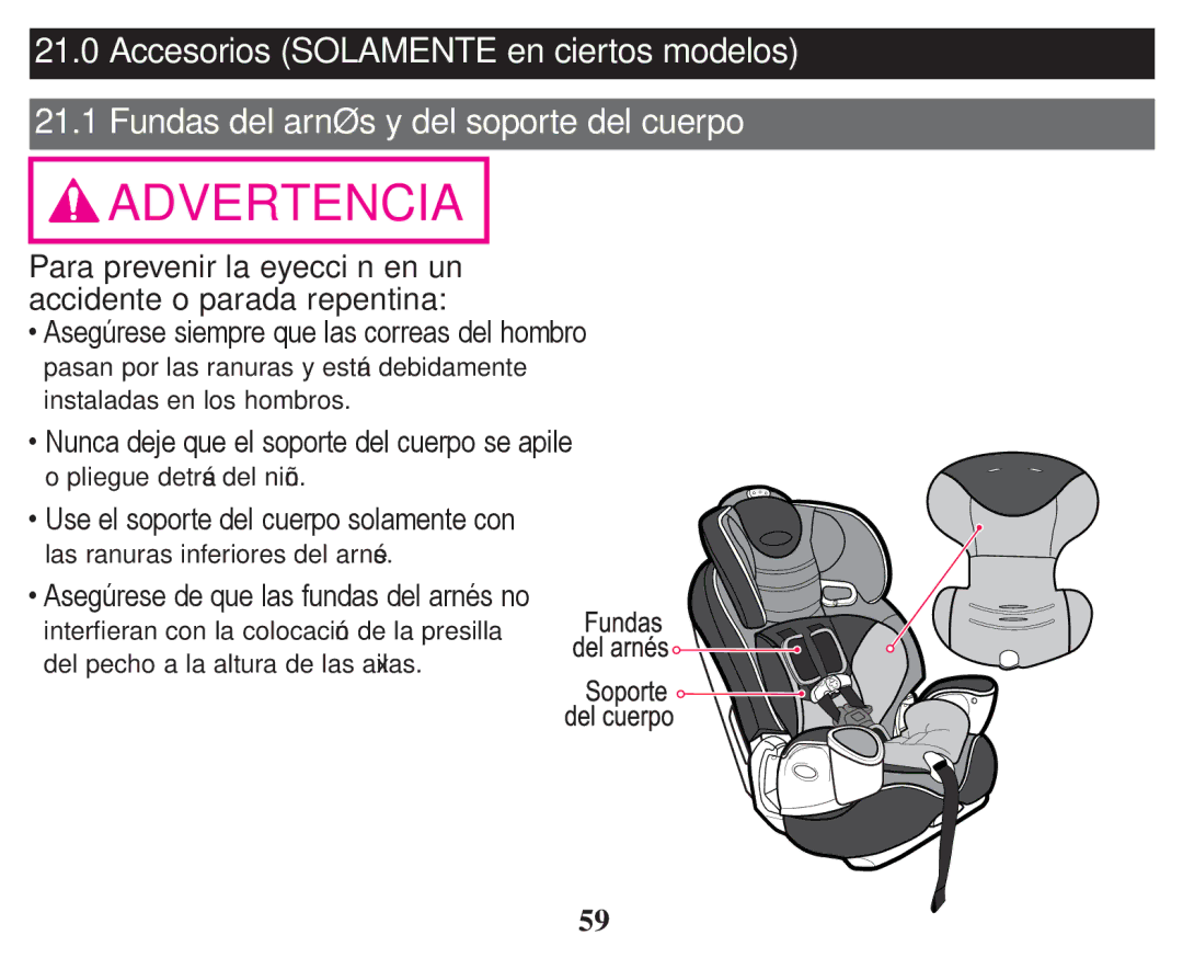 Graco PD247314A owner manual Advertencia 