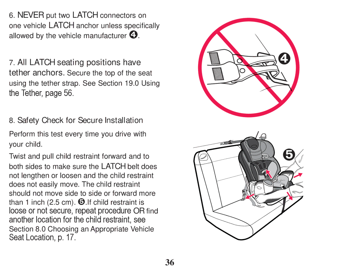 Graco PD247314A owner manual WKH7HWKHUSDJH, Perform this test every time you drive with your child 