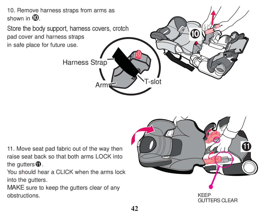 Graco PD247314A owner manual Harness Strap Arm Slot 