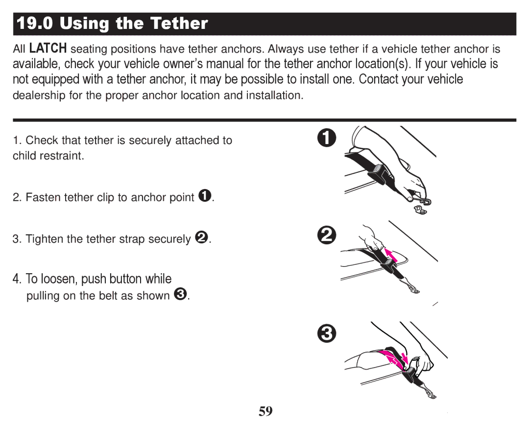 Graco PD247322A owner manual Using the Tether 