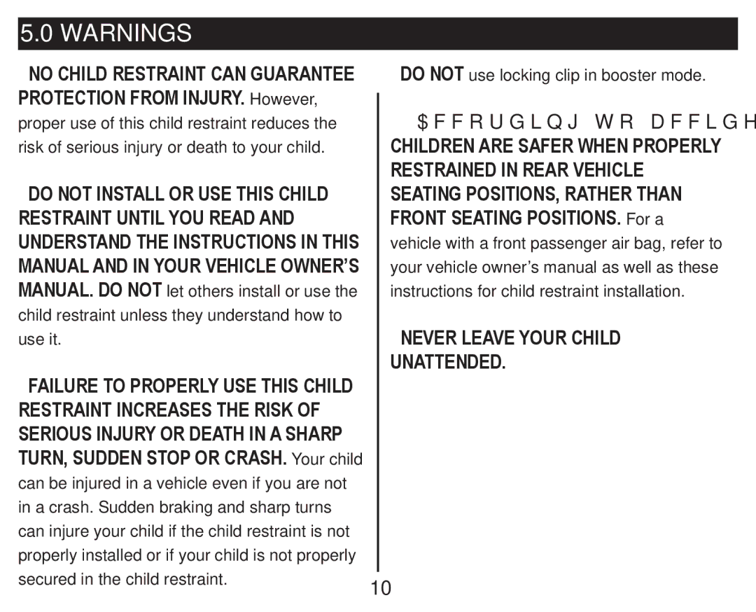 Graco PD247324A owner manual ‡DO not Install or USE this Child 