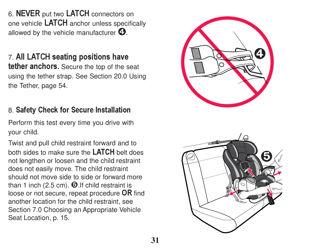 Graco PD247324A owner manual Safety Check for Secure Installation 