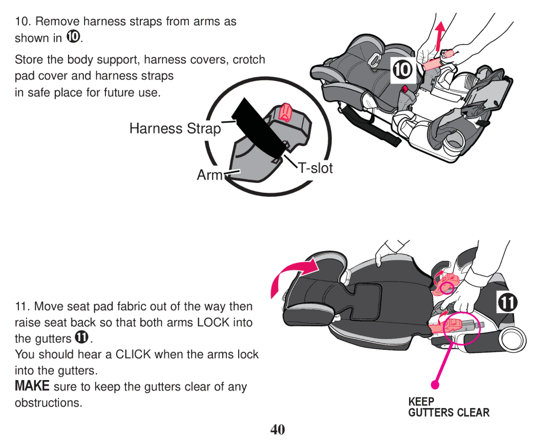 Graco PD247324A owner manual Harness Strap Arm T-slot 