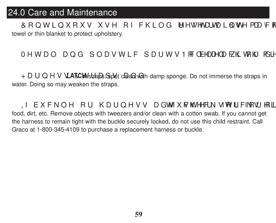 Graco PD247324A owner manual Care and Maintenance 