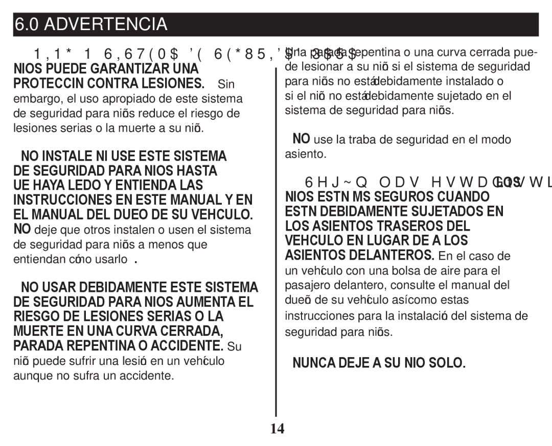 Graco PD247324A owner manual Advertencia 