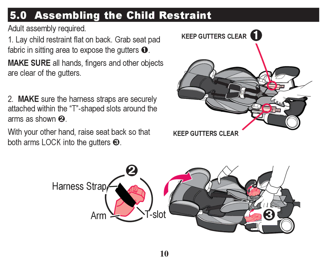 Graco PD247328A owner manual Assembling the Child Restraint, Harness Strap Arm Slot 