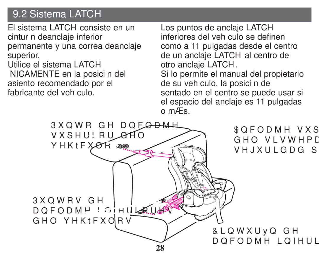 Graco PD247328A owner manual Sistema Latch, DqfodmhLqihulru 